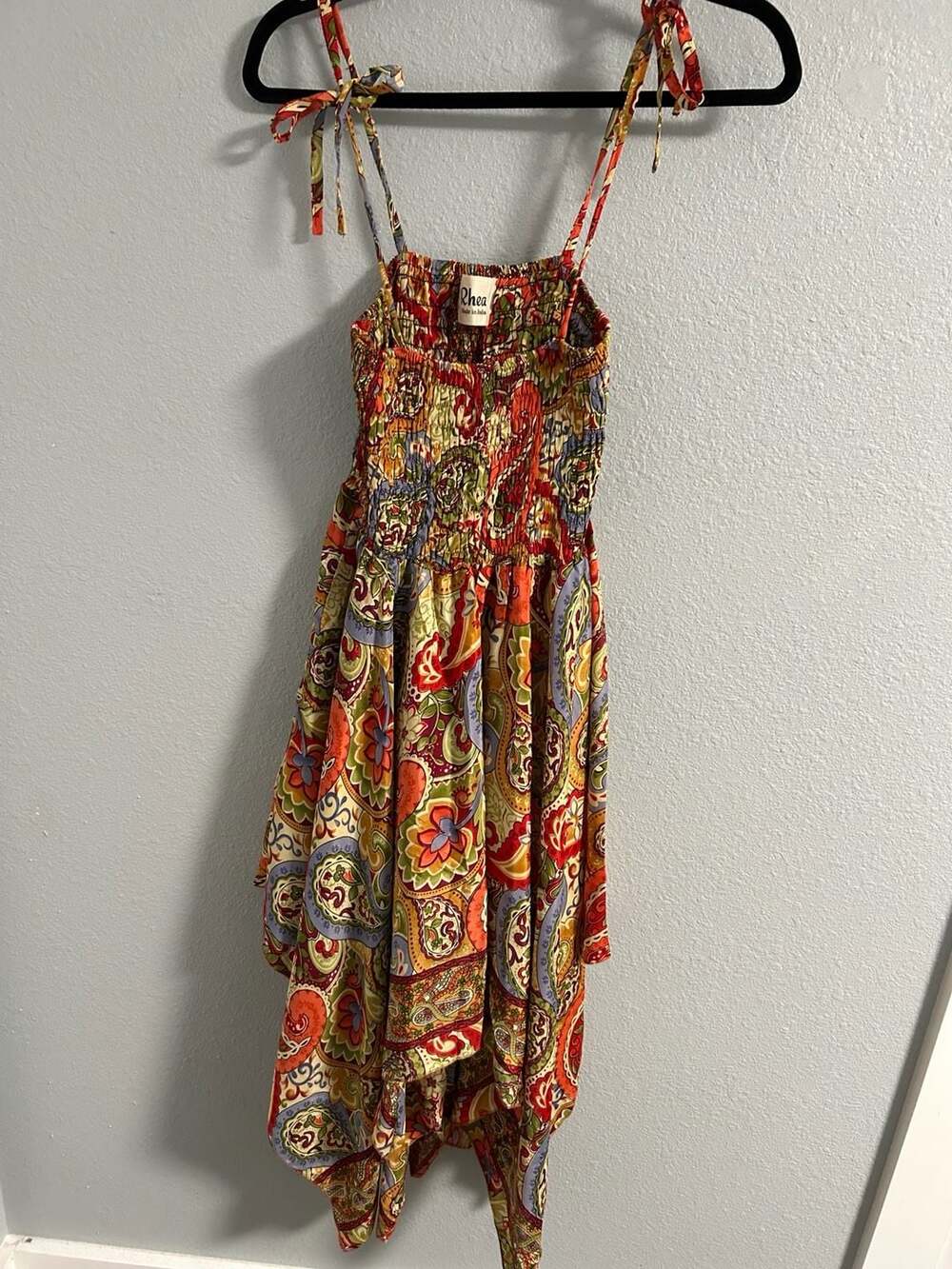 Rhea Parui Dress Assorted Paisley Print Smocked Cami Sundress